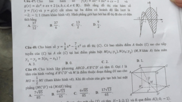 [HOT] Đáp án đề Toán Kỳ thi THPT Quốc Gia 2018