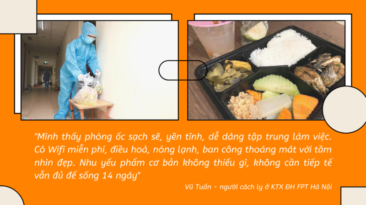 Người cách ly hài lòng với điều kiện ăn ở tại ký túc xá Đại học FPT Hòa Lạc