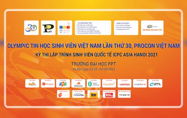 ĐH FPT đăng cai Olympic Tin học SVVN lần thứ 30, Procon và ICPC Asia Hanoi 2021