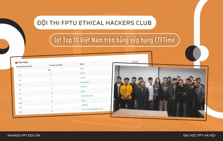 Đội thi FPTU Ethical Hackers Club lọt Top 10 Việt Nam trên bảng xếp hạng CTFTime