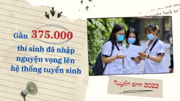 Gần 375.000 thí sinh đã nhập nguyện vọng lên hệ thống tuyển sinh