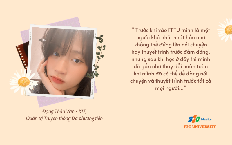 Đặng Thảo Vân, sinh viên FPTU K17, chuyên ngành Quản trị Truyền thông Đa phương tiện