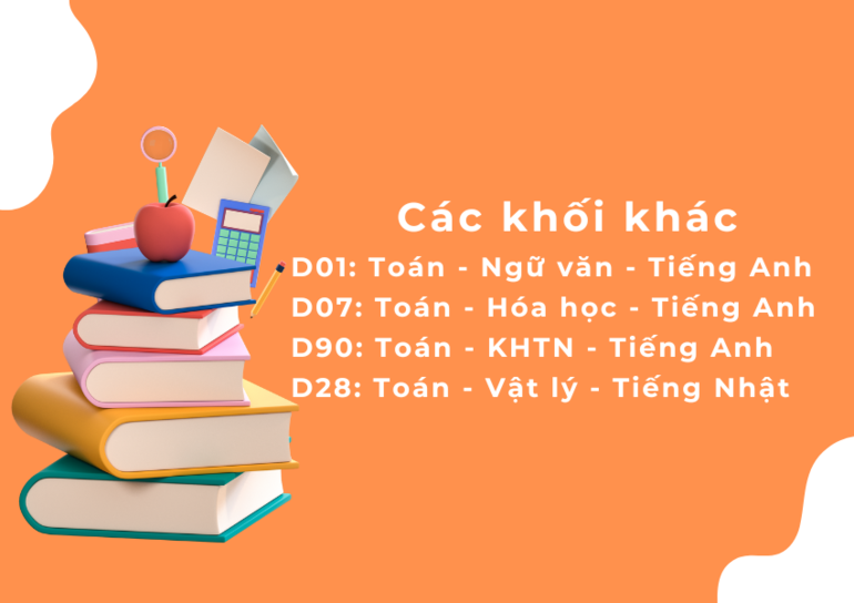 Ngoài các khối thi A00 - A01 - A02, các khối thi D01 - D07 - D90 - D28 cũng được các trường đại học, cao đẳng lựa chọn xét tuyển. 