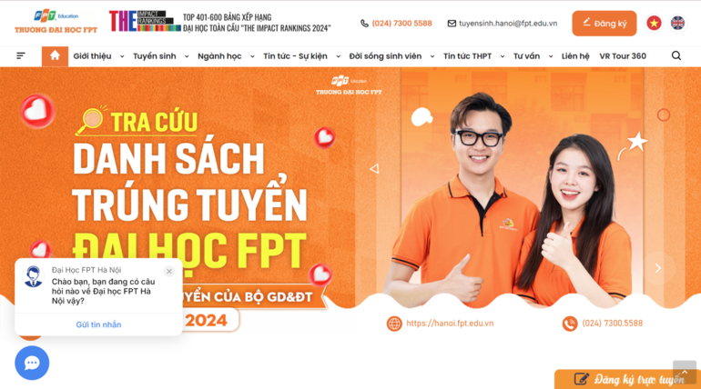 Thí sinh có thể tra cứu mã ngành tại trang web của Trường Đại học.